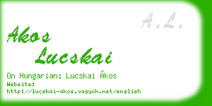 akos lucskai business card